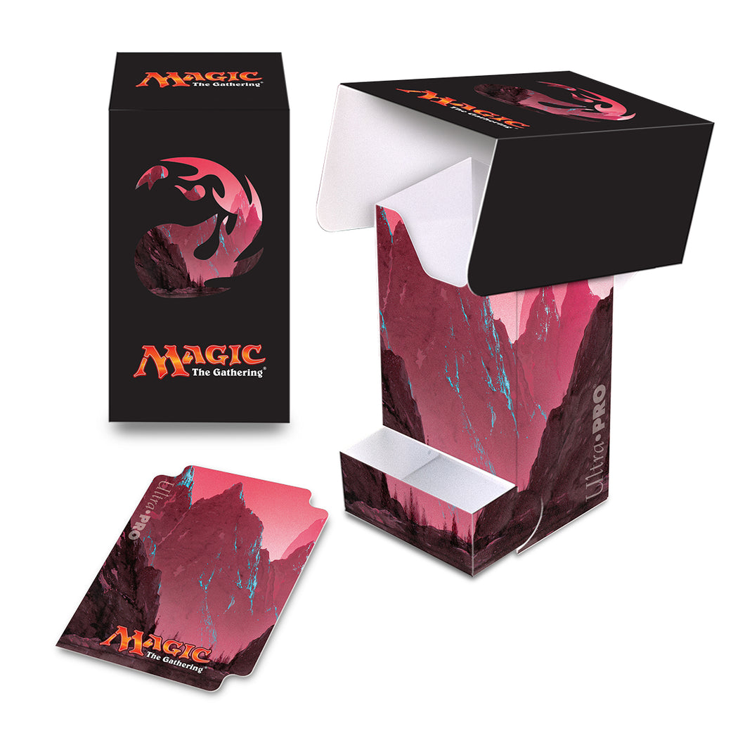 Mana 5 Mountain Full View Deck Box with Tray for Magic: The Gathering